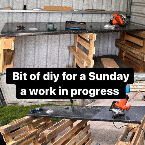 Man shed workshop bench