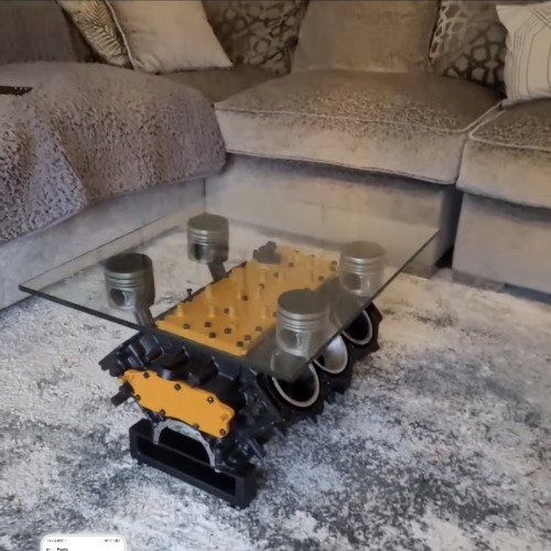 V6 engine coffee table